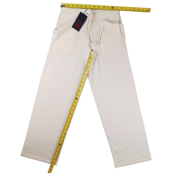 Citizen Cashmere Pants Cream New Women's Medium Lounge Drawstring Waist Paris - Picture 8 of 8